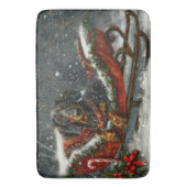 Dachshund Hond Kerstfeest Badmat (Voorkant Verticaal)