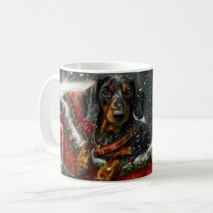 Dachshund Hond Kerstfeest Koffiemok