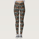 Dachshund Hond Kerstfeest Leggings (Voorkant)
