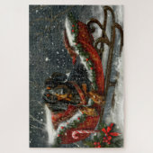 Dachshund Hond Kerstfeest Legpuzzel (Verticaal)