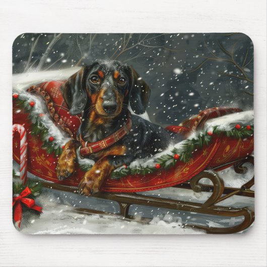 Dachshund Hond Kerstfeest Muismat (Voorkant)