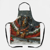 Dachshund Hond Kerstfeest Schort (Voorkant)