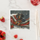 Dachshund Hond Kerstfeest Servet (Insitu)