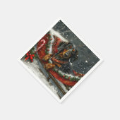 Dachshund Hond Kerstfeest Servet (Hoek)