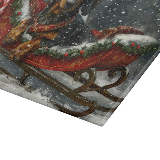 Dachshund Hond Kerstfeest Snijplank (Hoek)