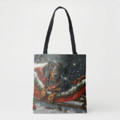 Dachshund Hond Kerstfeest Tote Bag (Voorkant)