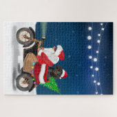 Dachshund hond Kerstman Legpuzzel (Horizontaal)