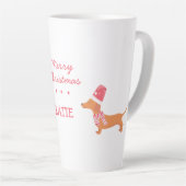 Dachshund Hond Kerstmis Latte Mok (Rechterhoek)
