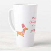 Dachshund Hond Kerstmis Latte Mok (Linkerhoek)