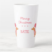 Dachshund Hond Kerstmis Latte Mok (Voorkant)