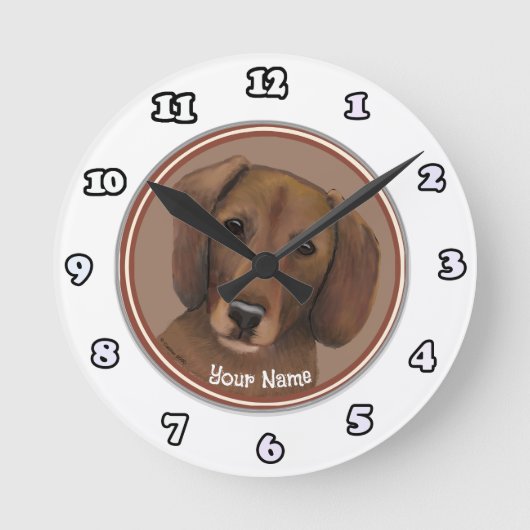 Dachshund hond klok (Voorkant)