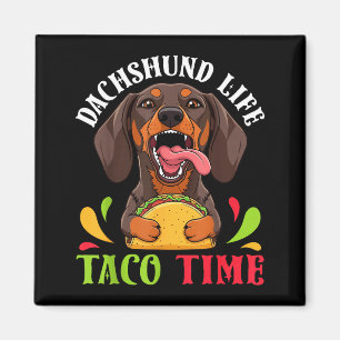 Dachshund hond leven taco tijd mexicaans eten hond magneet