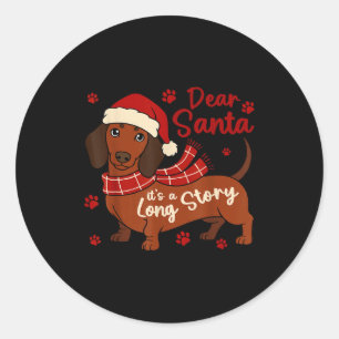 Dachshund Hond Lieve Sint Het Is Een Lang Verhaal Ronde Sticker
