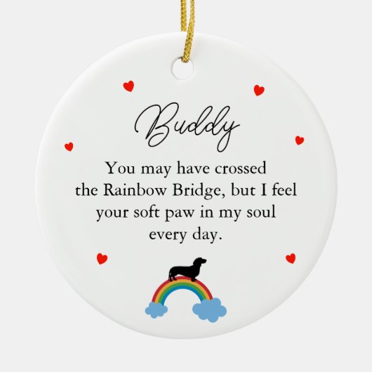 Dachshund Hond Maatwerk Herdenking Keramisch Ornament (Voorkant)