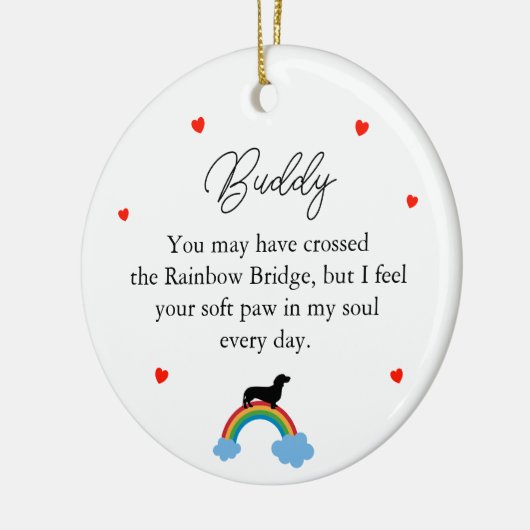 Dachshund Hond Maatwerk Herdenking Keramisch Ornament (Links)