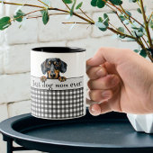 Dachshund Hond Mam Aangepaste Tekst Tweekleurige Koffiemok