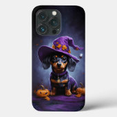 Dachshund hond met Halloween pompoen telefoonhoesj Case-Mate iPhone Case (Achterkant)
