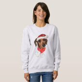 Dachshund-hond met Kerstman-muts T-shirt Bab (Voorkant volledig)