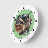 Dachshund-hond met zonnebril Rond kleed Ronde Klok (Hoek)