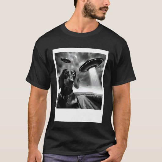 Dachshund Hond Moeder Vader Grappig Grafisch Selfi T-shirt (Voorkant)