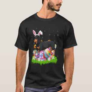 Dachshund Hond Paaseieren Jacht Konijn Oor Paaszon T-shirt