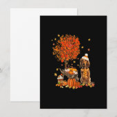 Dachshund Hond Pompoen Herfst Esdoornblad Bedankt Kaart (Voorkant / Achterkant)