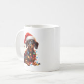 Dachshund Hond Puppy Kerstmis Koffiemok (Voorkant links)