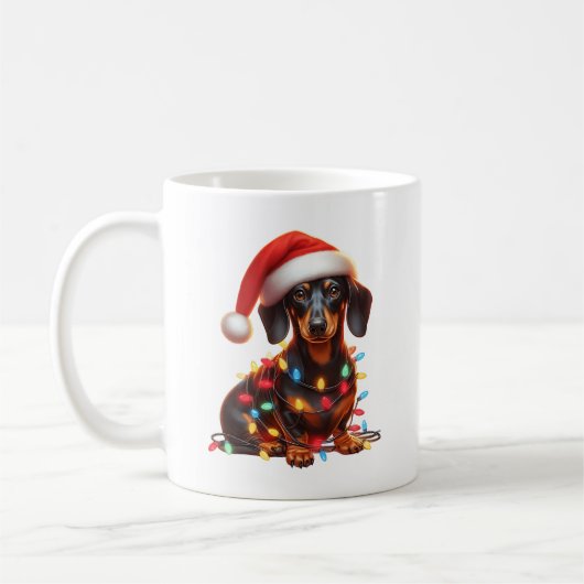 Dachshund Hond Puppy Kerstmis Koffiemok (Links)