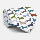 Dachshund Hond Puppy Pap Ras Veelkleurig Stropdas (Opgerold)