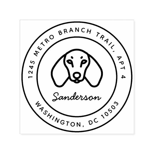 Dachshund hond retour adres stempel zelf-inkt (Design)