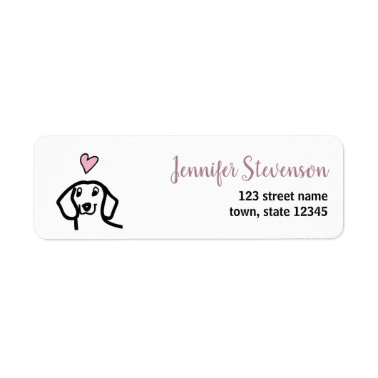 Dachshund-hond retouradreslabel etiket (Voorkant)