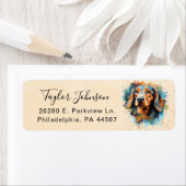 Dachshund-hond retouradreslabel etiket (Insitu)