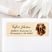 Dachshund-hond retouradreslabel etiket (Insitu)