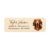 Dachshund-hond retouradreslabel etiket (Voorkant)