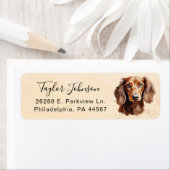 Dachshund-hond retouradreslabel etiket (Insitu)