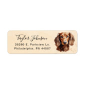 Dachshund-hond retouradreslabel etiket (Voorkant)