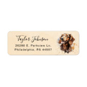 Dachshund-hond retouradreslabel etiket (Voorkant)