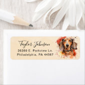 Dachshund-hond retouradreslabel etiket (Insitu)