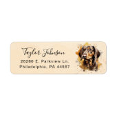Dachshund-hond retouradreslabel etiket (Voorkant)