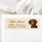 Dachshund-hond retouradreslabel etiket (Insitu)