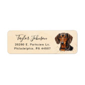 Dachshund-hond retouradreslabel etiket (Voorkant)
