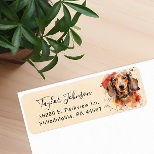 Dachshund-hond retouradreslabel etiket