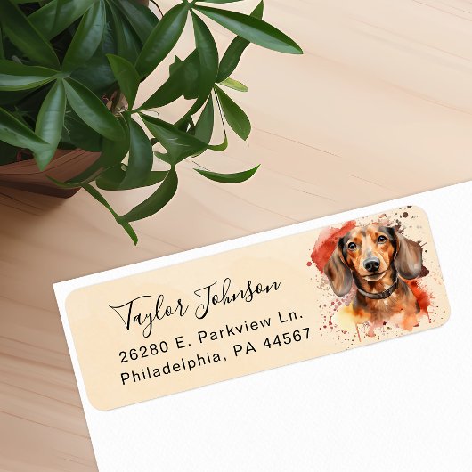 Dachshund-hond retouradreslabel etiket