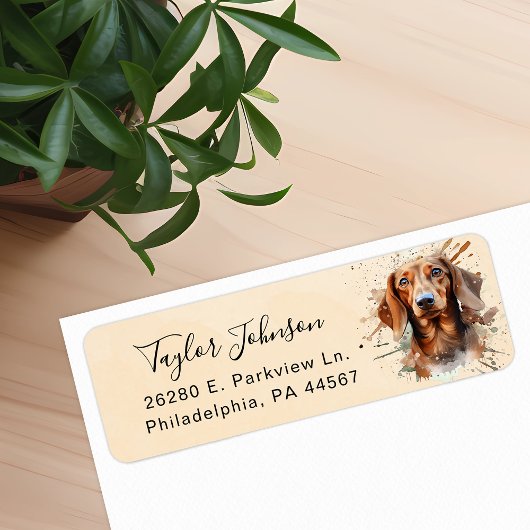 Dachshund-hond retouradreslabel etiket