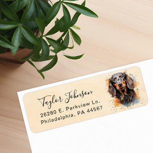 Dachshund-hond retouradreslabel etiket