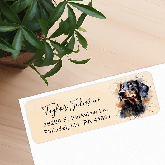 Dachshund-hond retouradreslabel etiket