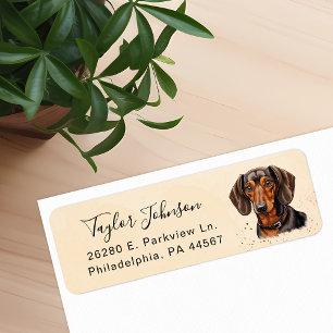 Dachshund-hond retouradreslabel etiket