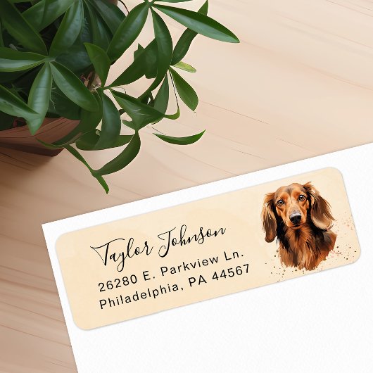 Dachshund-hond retouradreslabel etiket