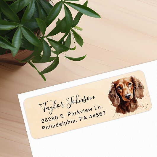 Dachshund-hond retouradreslabel etiket