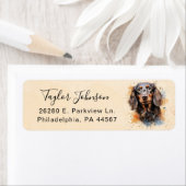 Dachshund-hond retouradreslabel etiket (Insitu)